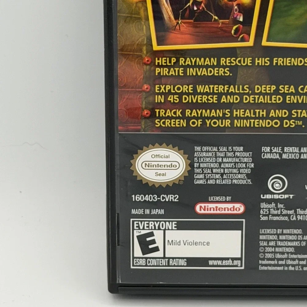 Vintage Rayman DS Nintendo DS Case & Game Ubisoft 2005 ESRB E Rayman 3D
